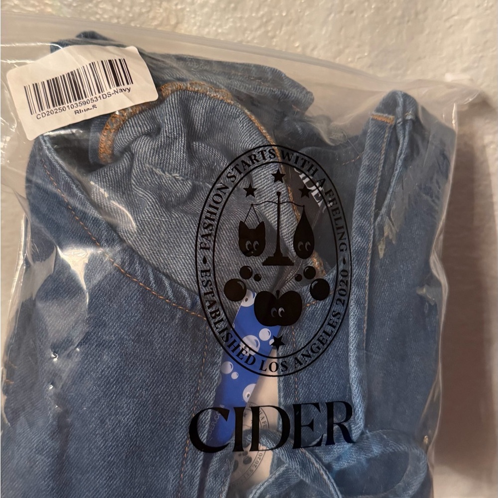 Cider Blue Denim Tie-Front Top size S - Picture 5 of 7